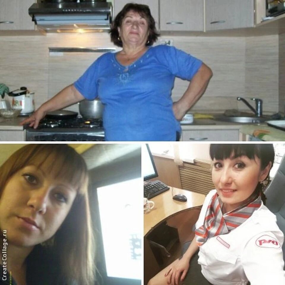 Зоя Туганова и ее дочки - Люция (снизу слева) и Катя (снизу справа).