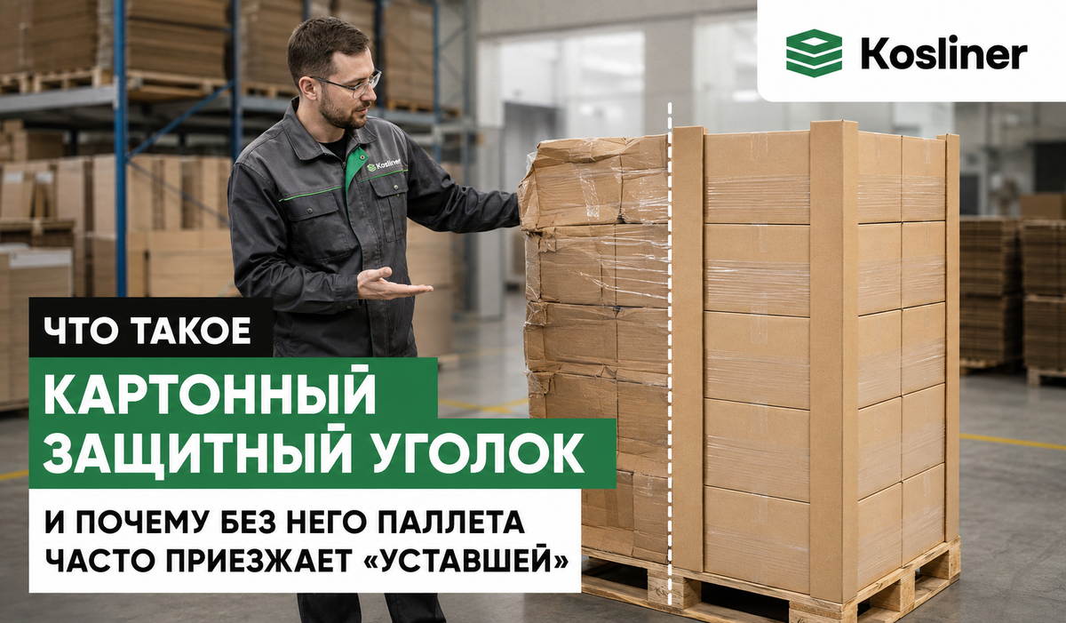 Картонный защитный уголок для защиты груза