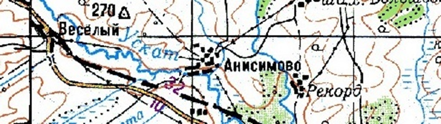 Фрагмент карты, 60-е годы.