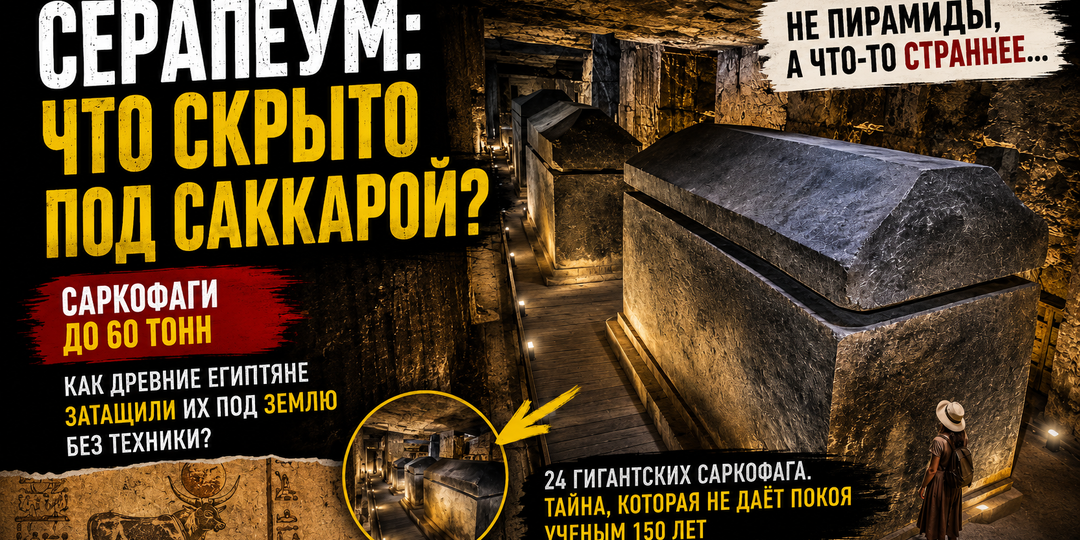 Загадка Серапеума: как в Египте появились гигантские каменные саркофаги
