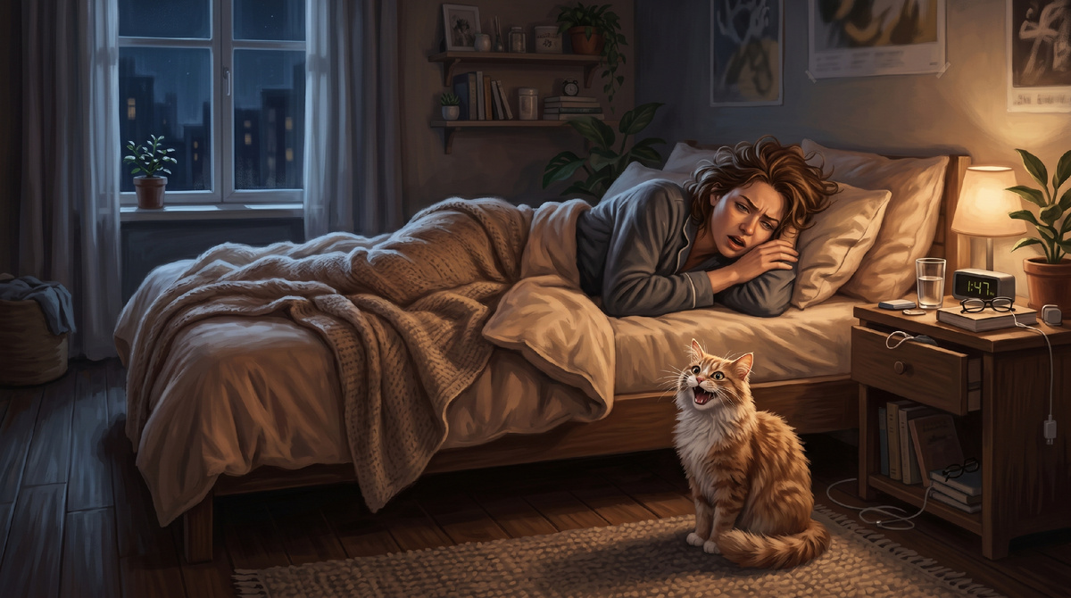 кошка мяукает без причины ночью