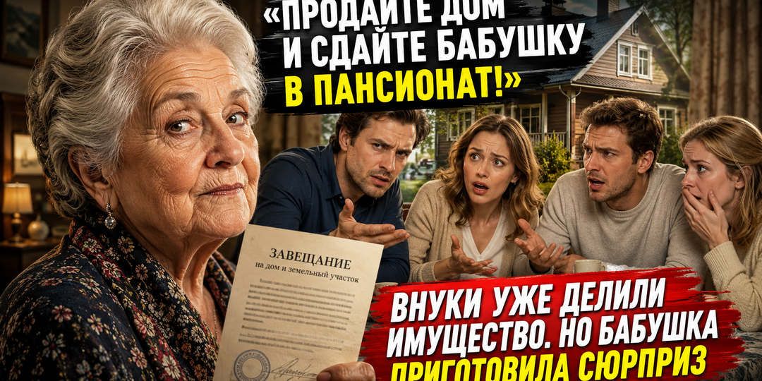 «Продайте дом и сдайте бабку в пансионат!»: наглые внуки делили наследство, пока старушка готовила для них особую проверку