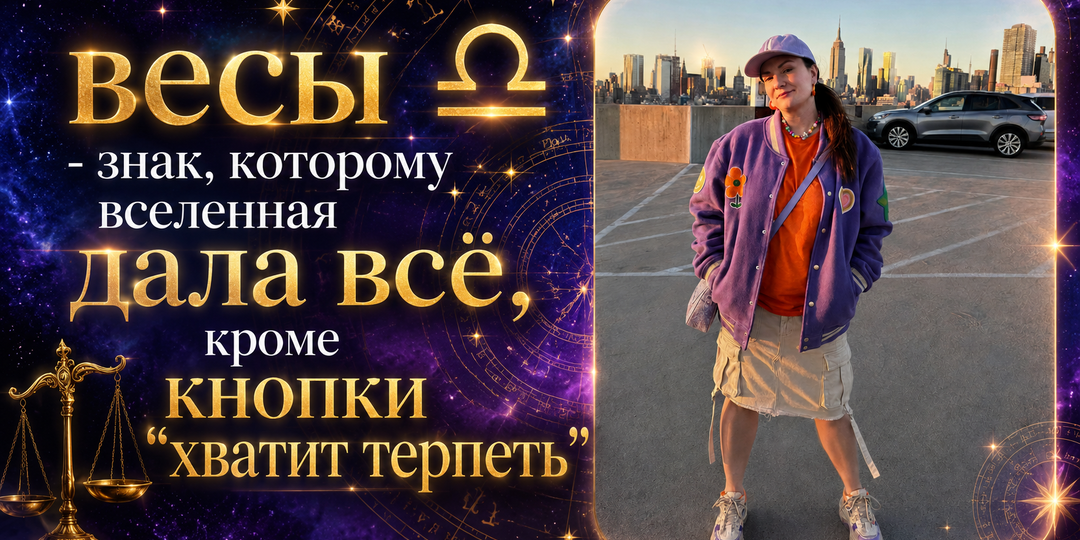 ВЕСЫ - знак, которому вселенная дала всё, кроме кнопки "хватит терпеть"