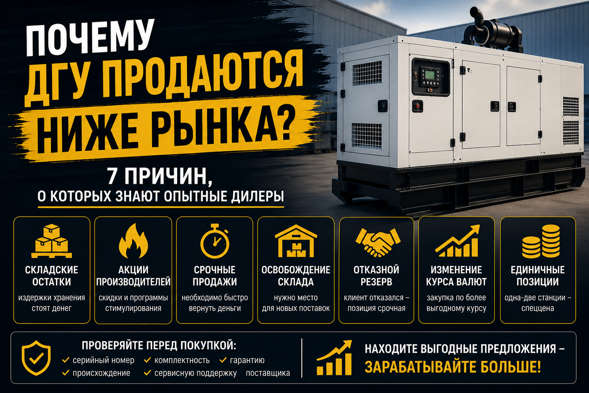 ПОЧЕМУ ДГУ ПРОДАЮТСЯ НИЖЕ РЫНКА?