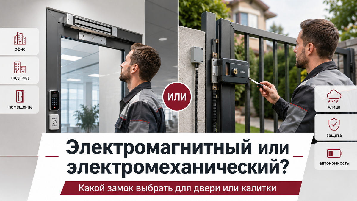 Электромагнитный или электромеханический замок