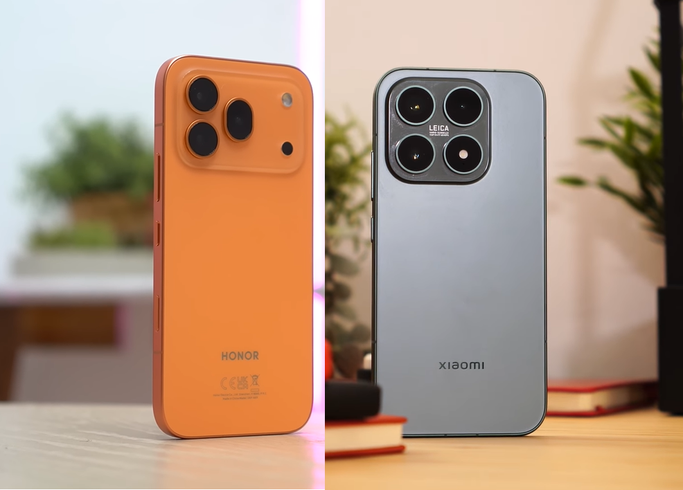 Honor 600 Proслева и Xiaomi 17 справа
