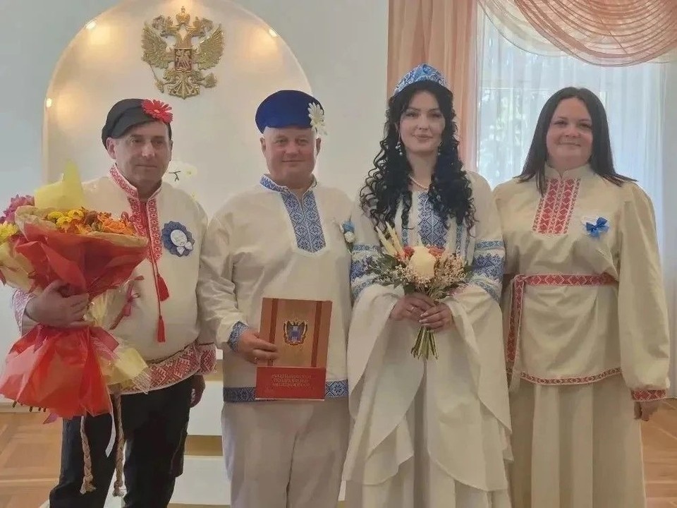    Под Ростовом сыграли свадьбу в русском стиле. Фото: ЗАГС по РО.