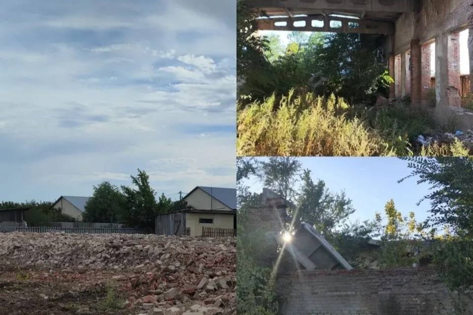    Разрушающаяся постройка располагалась в непосредственной близости от жилых домов. Фото: прокуратура Оренбургской области