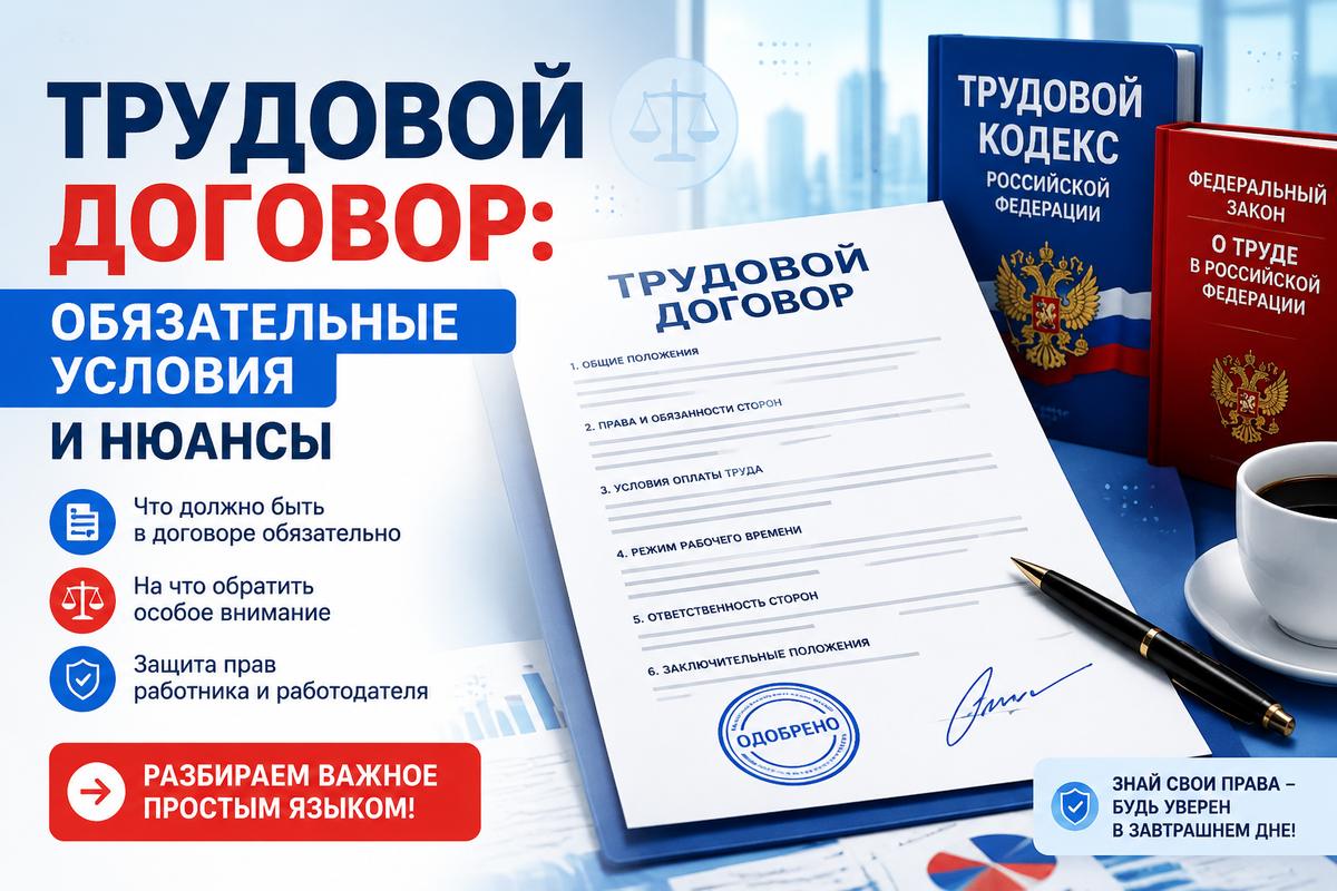 Трудовой договор: обязательные условия и нюансы — всё, что важно знать каждому работнику!