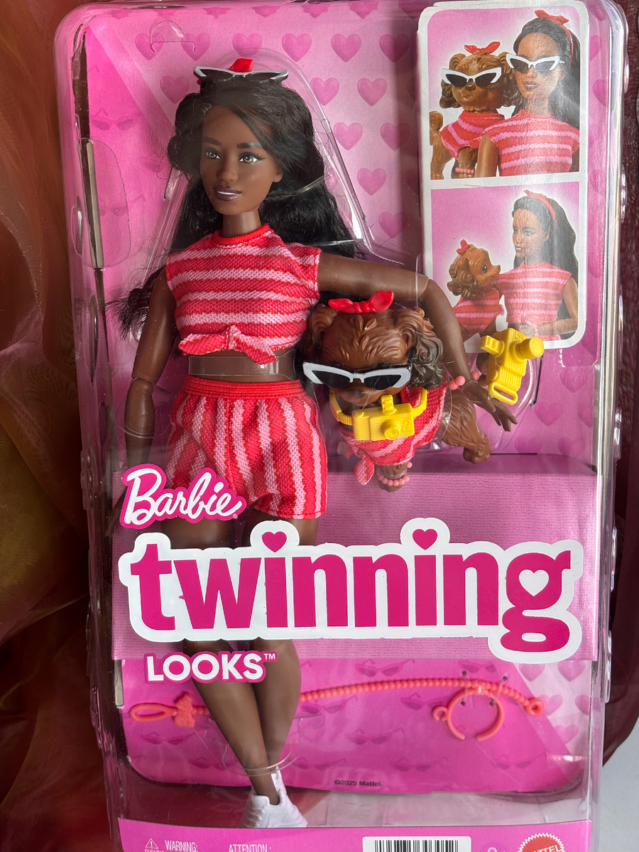 Barbie Twinning Looks Stripes Doll & Dog