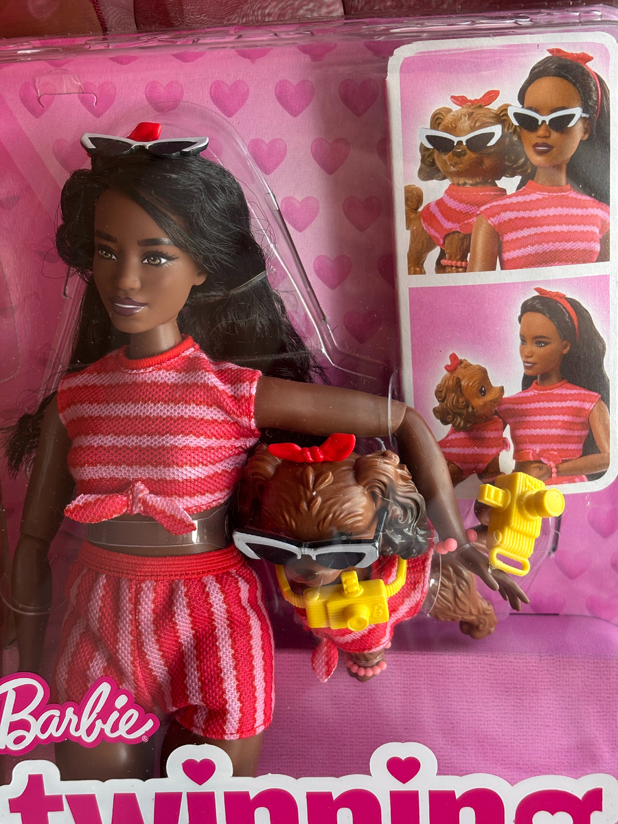 Barbie Twinning Looks Stripes Doll & Dog