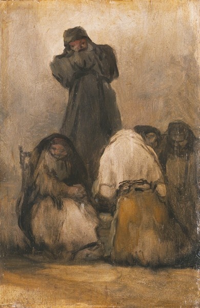 Франсиско Гойя Монашеская проповедь», 1820 –1824 годы. Дерево (сосна). Размеры: 31,1х21 см. Старая Пинакотека, Мюнхен. Инв. 8615. Фото картины взято из открытого источника.