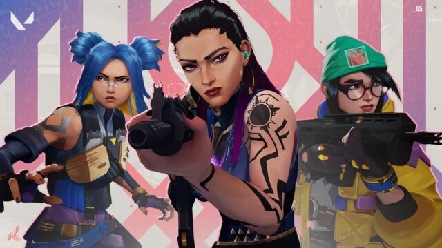    Иллюстрация агентов Killjoy, Neon и Reyna из Valorant