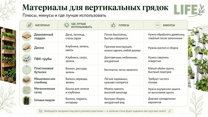 Как построить вертикальную грядку: пошаговая инструкция, материалы, плюсы и минусы конструкции. Фото © ChatGPT / Софья Кузнецова