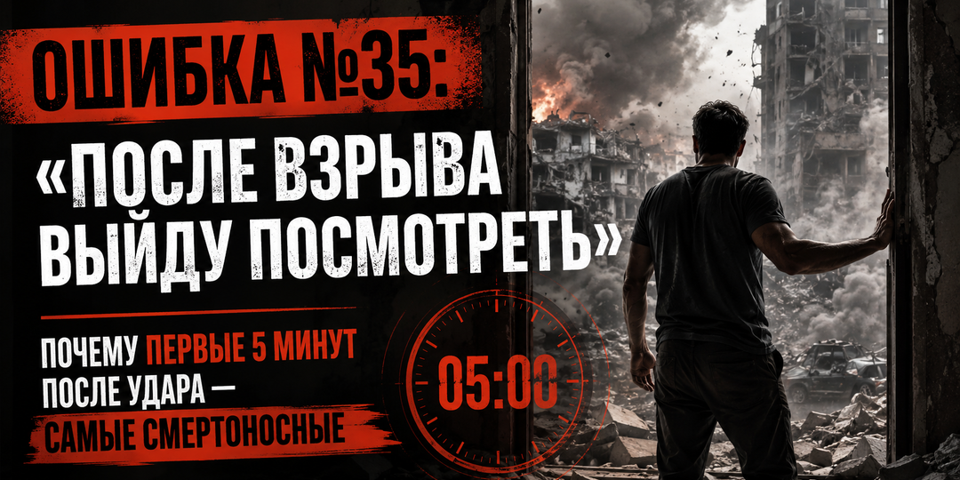 Ошибка №35: «После взрыва выйду посмотреть» — почему первые 5 минут после удара — самые смертоносные