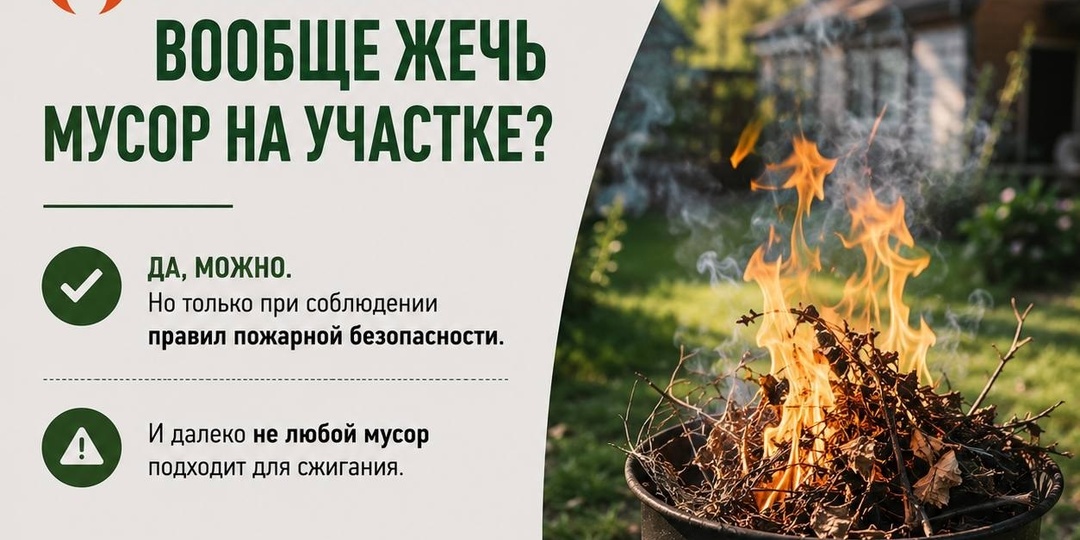 Можно ли вообще жечь мусор на участке