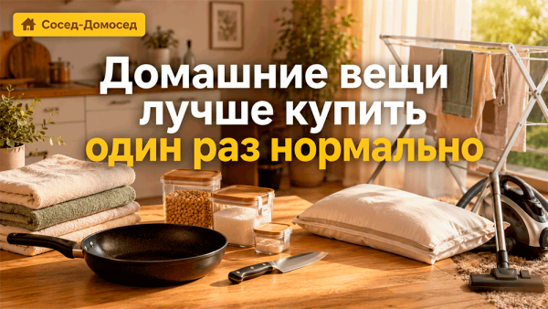 Топ домашних вещей, которые лучше купить один раз нормально – иначе потом купите три раза, поругаетесь и всё равно возьмёте нормальную! 😂