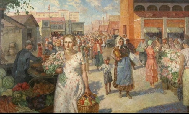 Алексей Кокель. «Колхозный базар». 1934