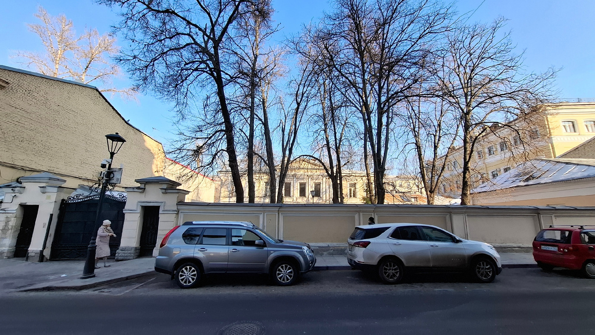 Вид с улицы Малый Харитоньевский переулок на Ансамбль с юго-запада