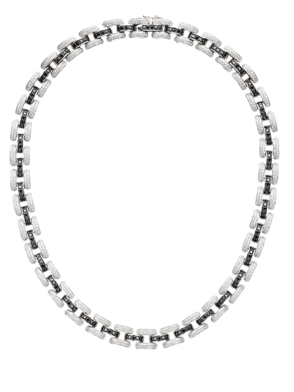 Колье Chopard La Strada из белого золота с прозрачными и черными бриллиантами