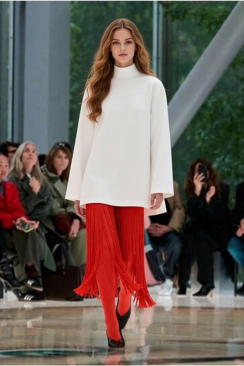 Юбка из бахромы. Коллекция Alaïa, весна-лето 2026