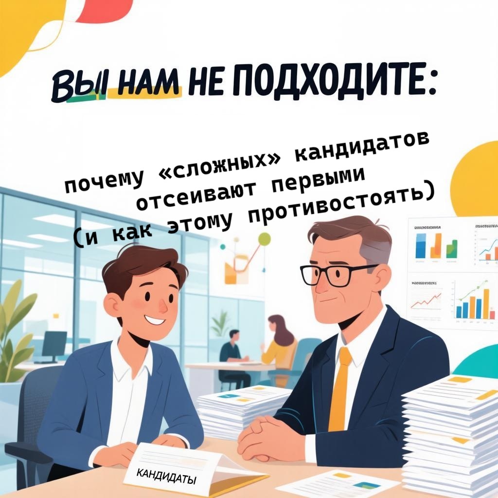 45 лет. Перерыв в карьере. Смена профессии. «Не хватает опыта в этой сфере». Если вы хотя бы раз слышали это на собеседовании — вы «сложный кандидат». HR отсеивает таких первыми. Не потому что вы плохой. Потому что за вами нужно разбираться, а времени нет. Рассказываю, как перестать быть «сложным» и превратить свою историю в преимущество.