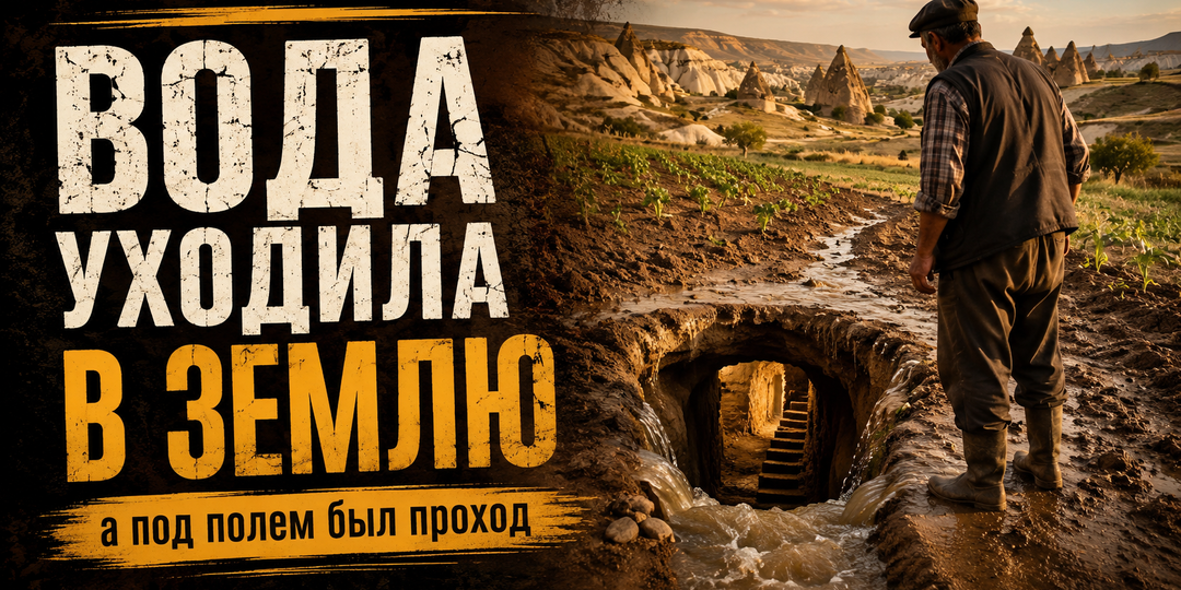 Фермер заметил, что вода исчезает в земле — и нашёл подземный город Каппадокии