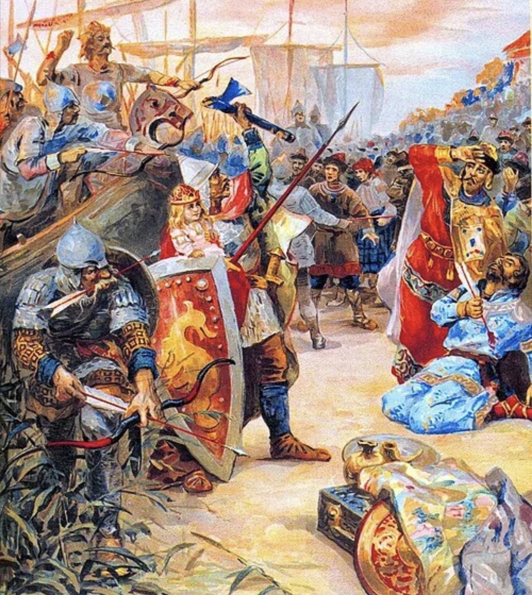 Убийство князей Аскольда и Дира. Картинка из открытого источника. 