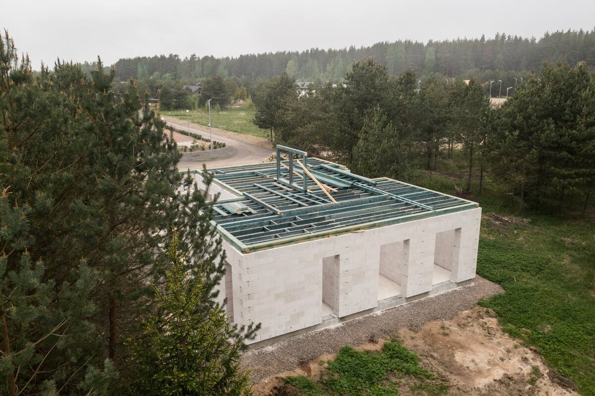 Одноэтажный дом из газобетона