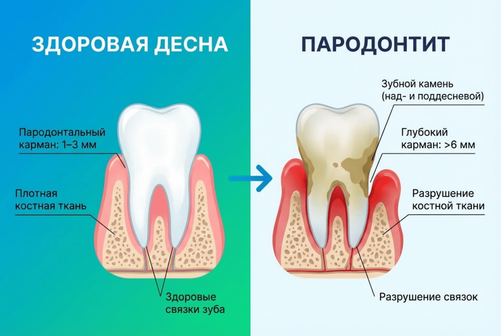 Воспалительный процесс в десневом кармане