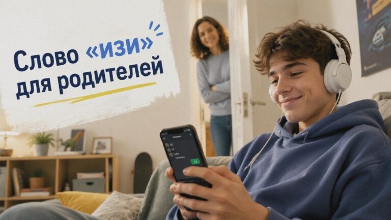    Иллюстрация к материалу: Что значит изи у подростков: откуда взялось слово и как его понимать родителям
