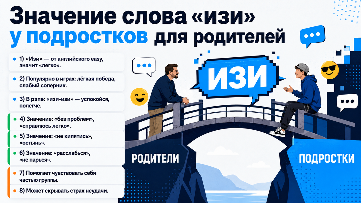 Значение слова «изи» у подростков для родителей  📷
