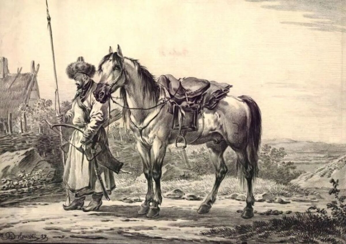 «Башкир с лошадью», 1819 г. Художник: А.О. Орловский (1777-1832). Источник: Блог Исторического музея