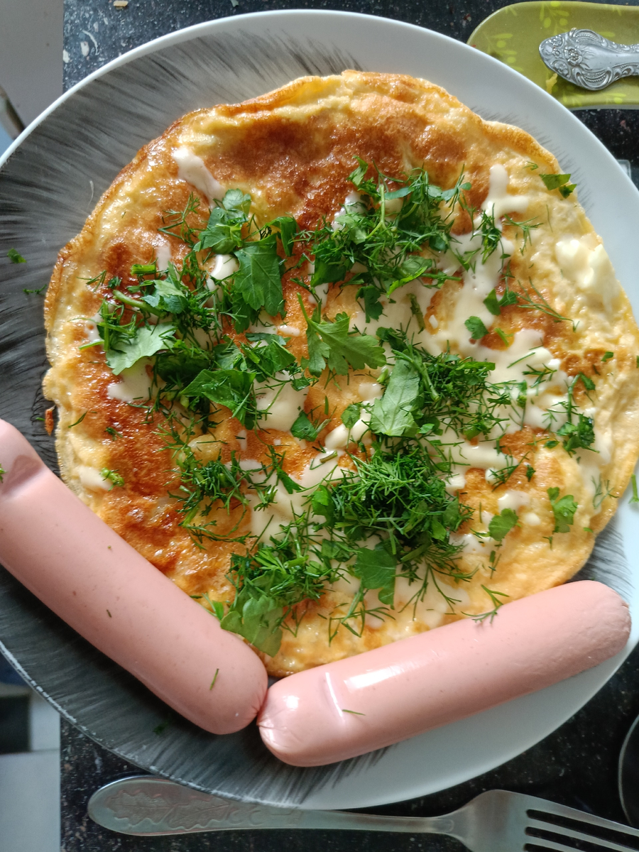 лепешка с яйцом и сыром