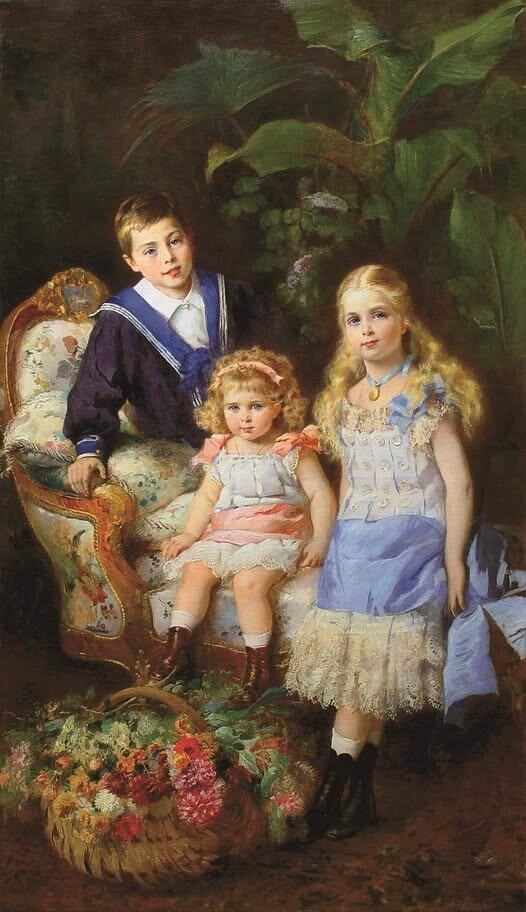 "Портрет детей княгини Юровской и императора Александра II", худ. К. Маковский