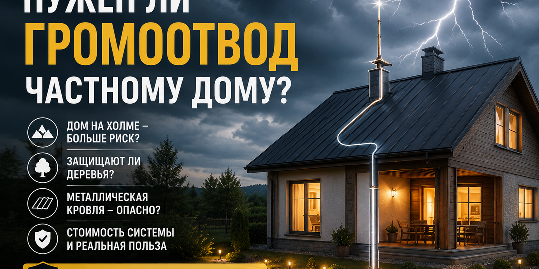 Нужен ли громоотвод частному дому? Когда без него можно обойтись, а когда лучше не рисковать