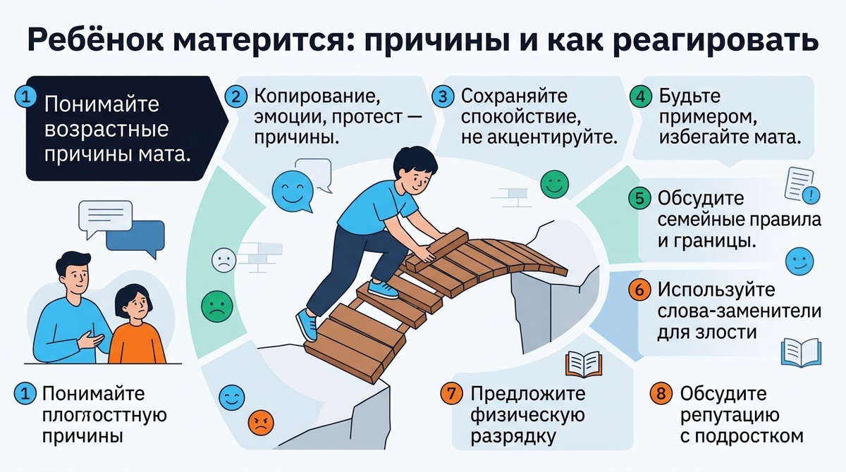 Ребёнок матерится: причины и как реагировать  📷
