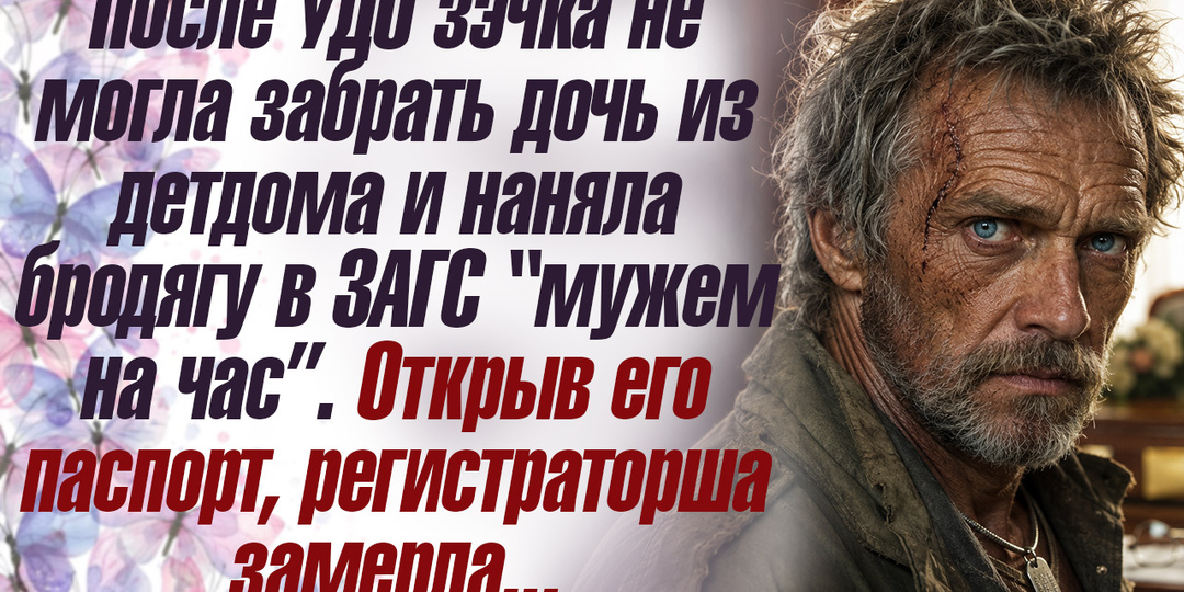 После УДО зэчка не могла забрать дочь из детдома и наняла бродягу в ЗАГС “мужем на час”. Открыв его паспорт, регистраторша замерла .