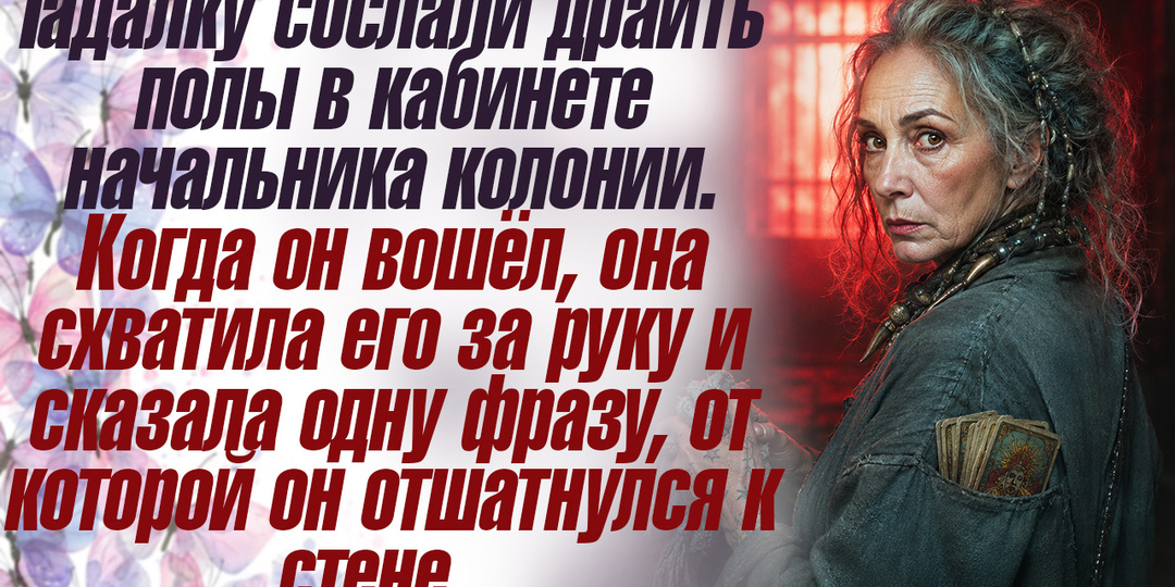 Гадалку сослали драить полы в кабинете начальника колонии. Когда он вошёл, она схватила его за руку и сказала одну фразу...