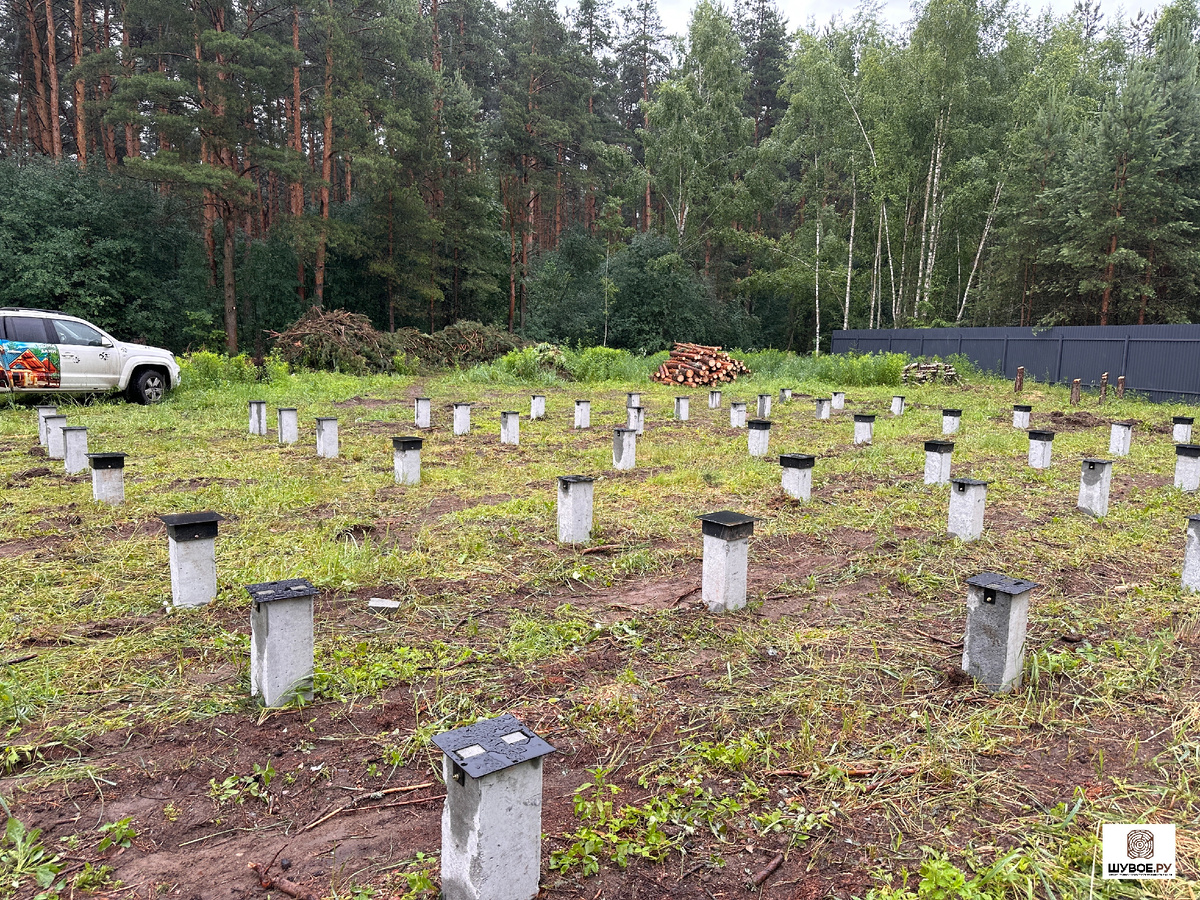 Закончили монтаж свайного поля для дома в Орехо Зуевском районе.