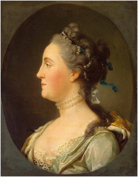 Эриксен, Вигилиус. 1722-1782. Портрет Екатерины II в профиль. Дания. До 1762 г. Холст, масло. 54 x 42,5 см. ГЭ.