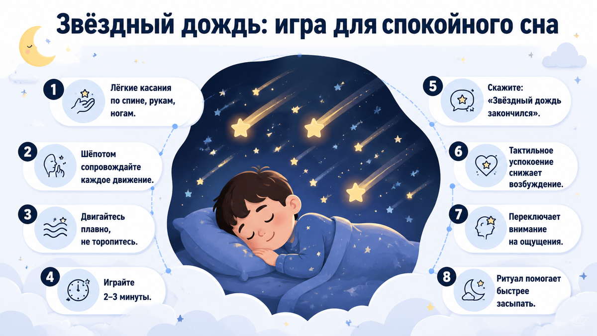 Звёздный дождь: игра для спокойного сна  📷
