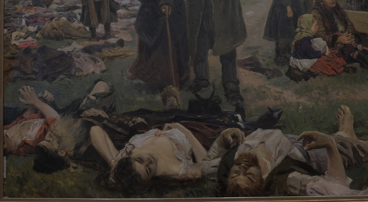 На Ваганьковском кладбище.
Похороны жертв Ходынки. 1896 г.
Художник В.Е. Маковский. 1896-1901 гг.
Холст, масло.
