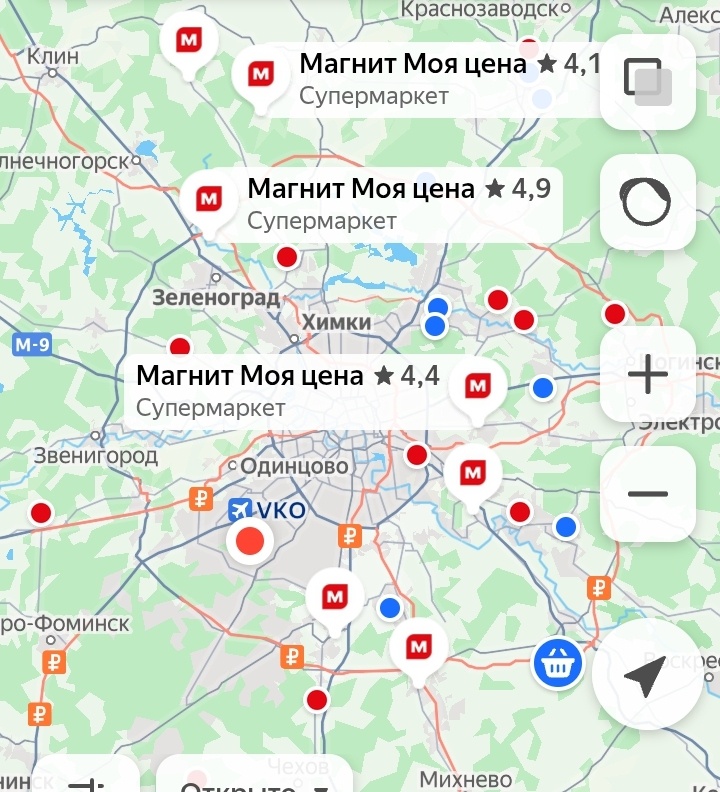 Размах сети ,,Магнит Моя Цена''. Отсюда: ,,Яндекс.Карты''. Пролистайте вниз, где вас ждёт больше картинок.
