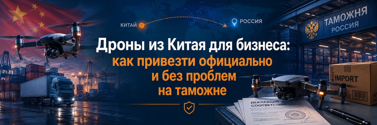 Но доставка дронов из Китая — это не обычная перевозка электроники. Здесь важно заранее понимать, что именно ввозится, какие характеристики у товара, есть ли аккумуляторы, радиомодули, камеры, программное обеспечение и комплектующие. Ошибка на этапе закупки или оформления может привести к задержке груза, дополнительным расходам или невозможности быстро выпустить товар с таможни.
