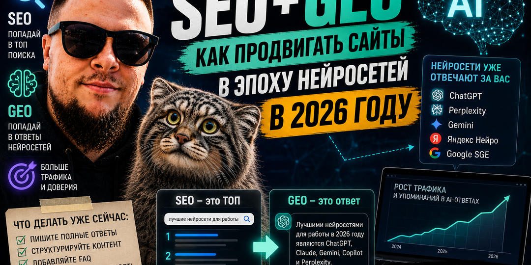 🌐 SEO и GEO в эпоху нейросетей: как продвигать сайты в 2026 году