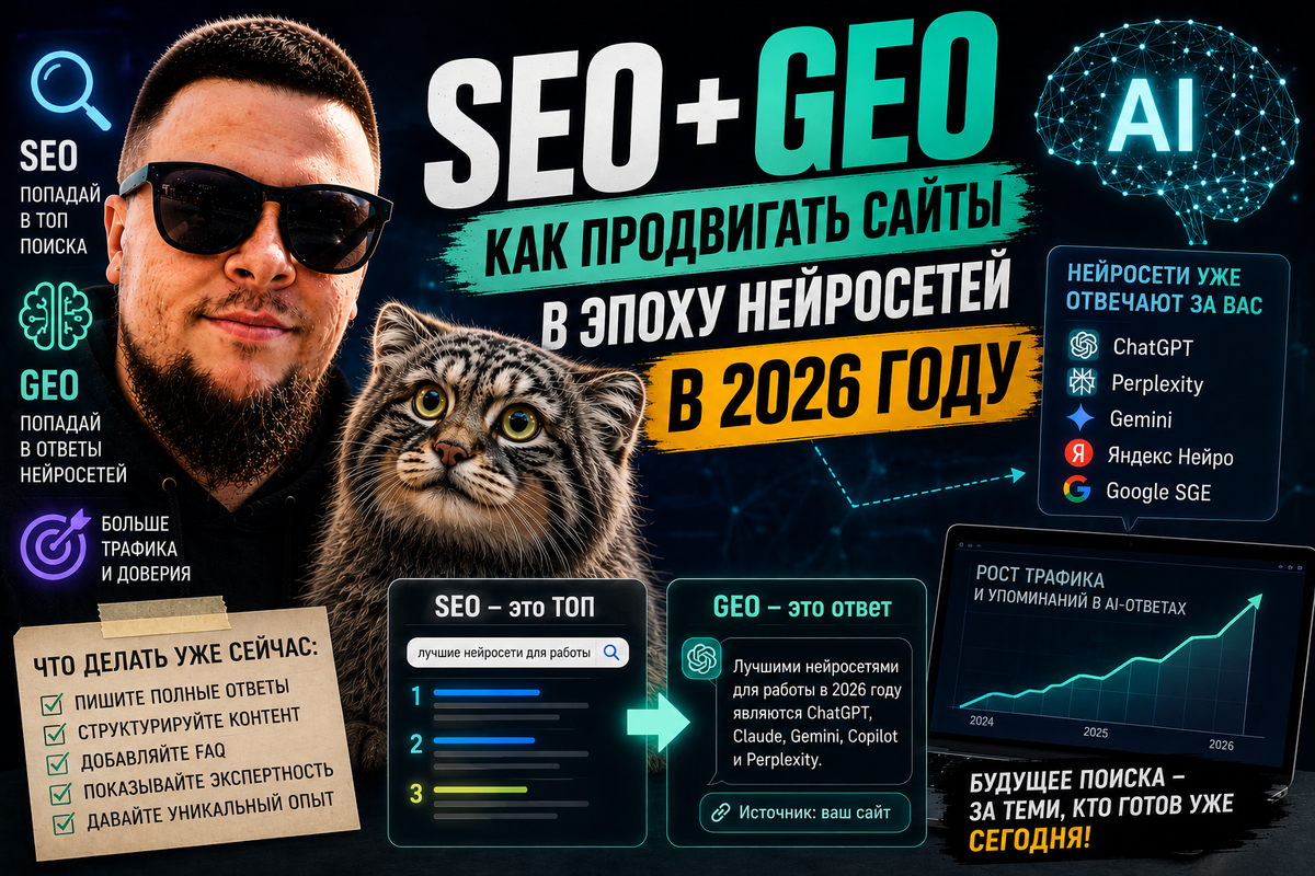 🌐 SEO и GEO в эпоху нейросетей: как продвигать сайты в 2026 году