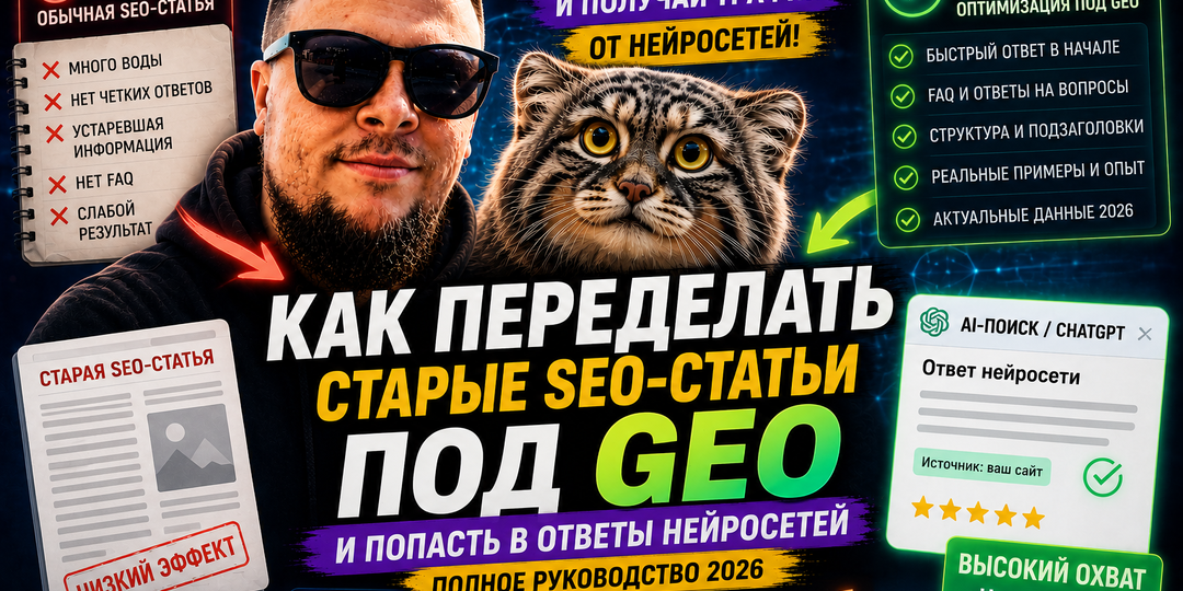 🔄 Как переделать старые SEO-статьи под GEO и попасть в ответы ChatGPT, Gemini и других нейросетей