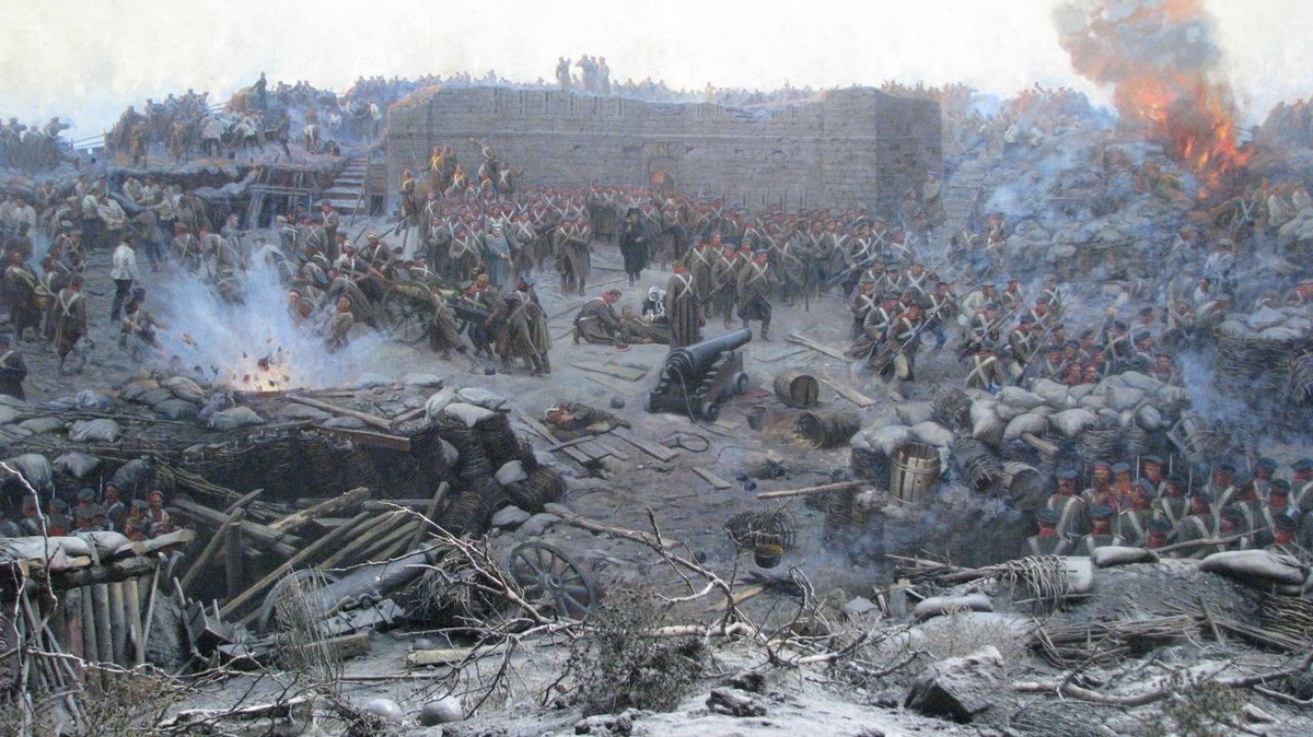     Франц Рубо. Первая оборона Севастополя в 1854-1855 годах (фрагмент панорамы). 1905   
undefined