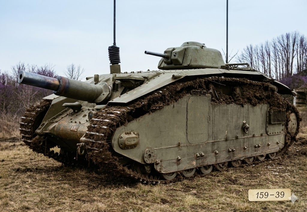 Самоходная артиллерийская установка Canon automoteur de 75 ARL V1, также известная под индексом ARL V 39 собственной персоной. Изображение обработано нейросетью.